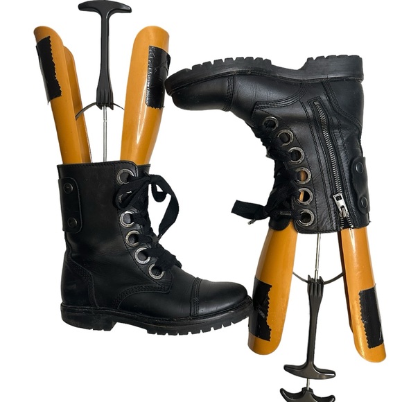 Zadig & Voltaire Joe Black Ankle Zip Combat Military Gothic Punk Boots Fit - Picture 5 of 16